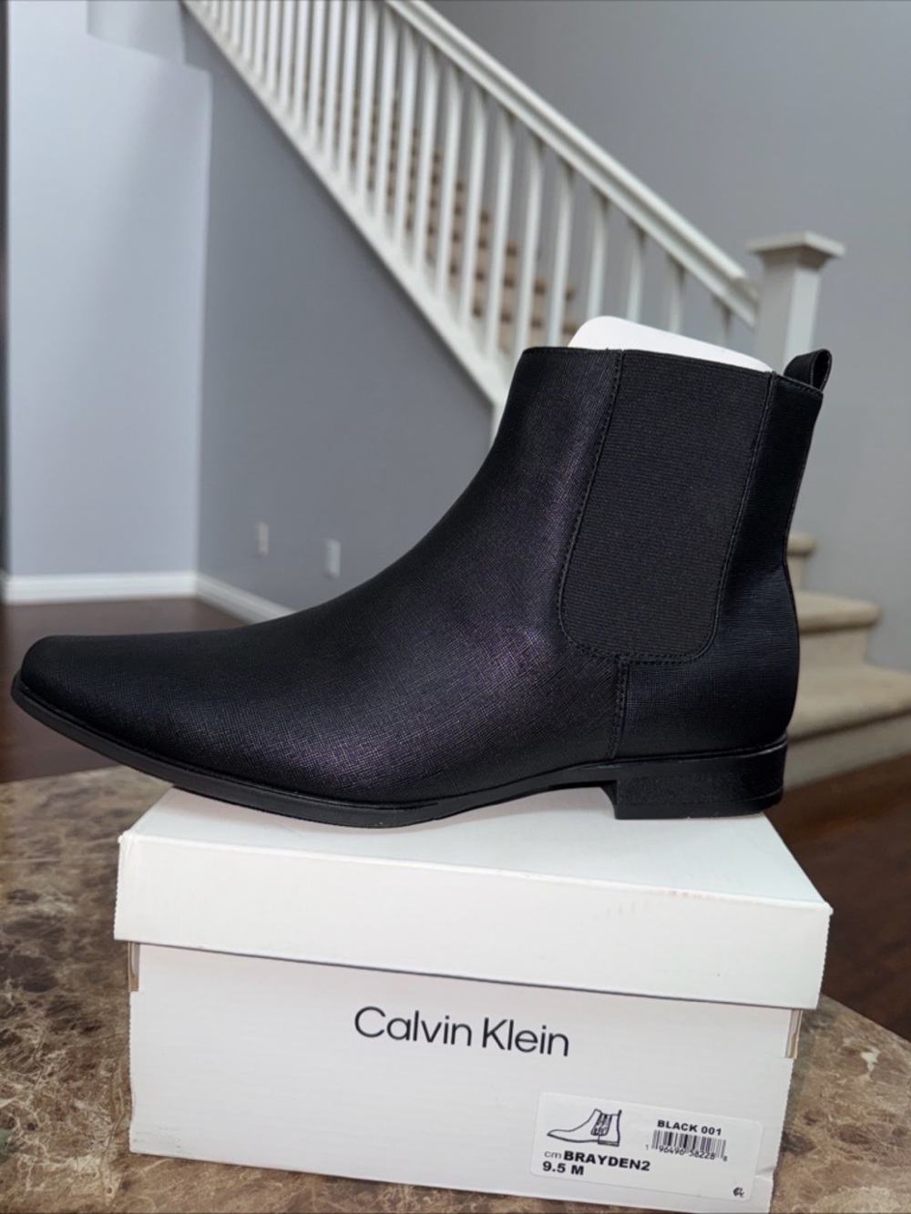Calvin Klein Brayden 2 CMBRAYDEN2 Mens Black Synthetic Chelsea Boots Size 9.5 M